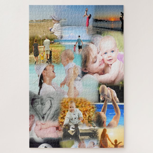 Quebra-cabeça Colagem de Fotos da Sua Família (Vertical)