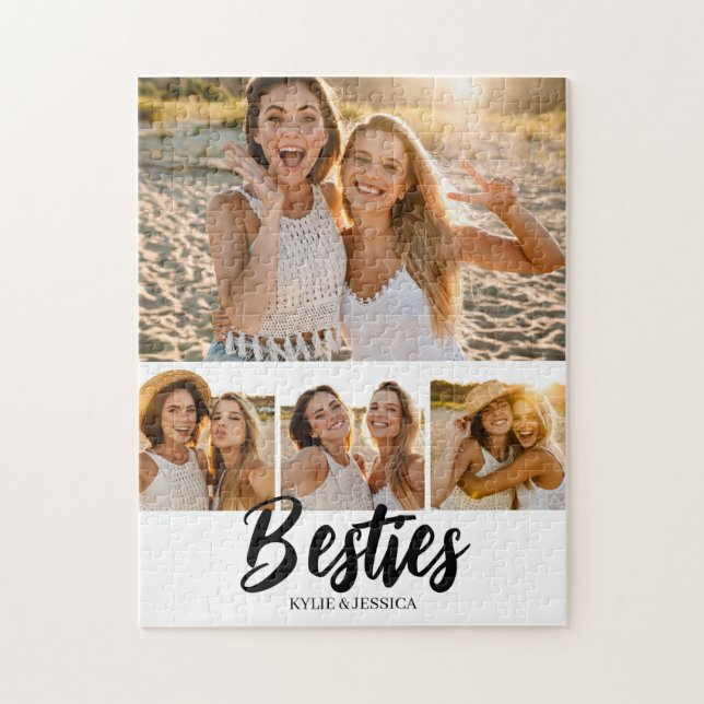 Quebra-cabeça Colagem de Fotos de Besties Personalizada (Vertical)