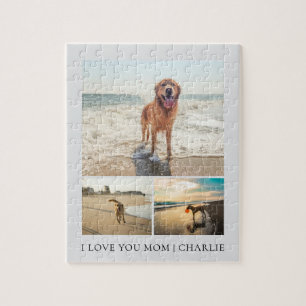 Quebra-cabeça Colagem de Fotos de Cachorros Fofos Moderna Eu Amo