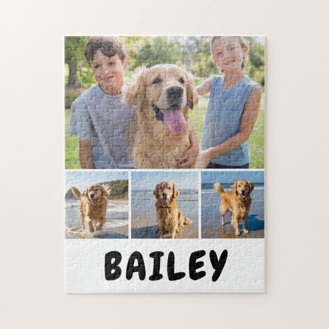 Quebra-cabeça Colagem de Fotos de Cães Personalizada (Vertical)