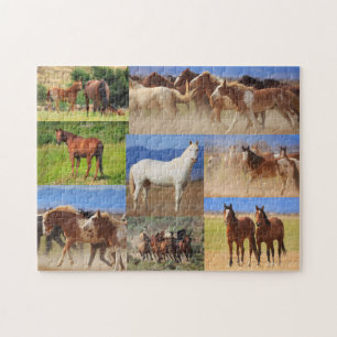 Quebra-cabeça Colagem de Fotos de Cavalos