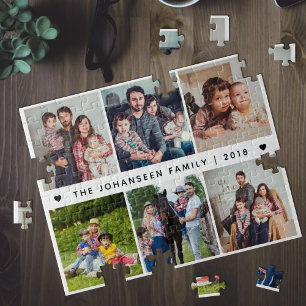 Quebra-cabeça Colagem de Fotos de Família 6 Lembranças de Fotos