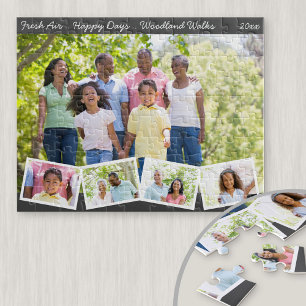 Quebra-cabeça Colagem de Fotos de Família com Faixa de Fotos em 