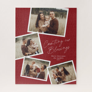 Quebra-cabeça Colagem de Fotos de Natal Religioso com Letra Mode