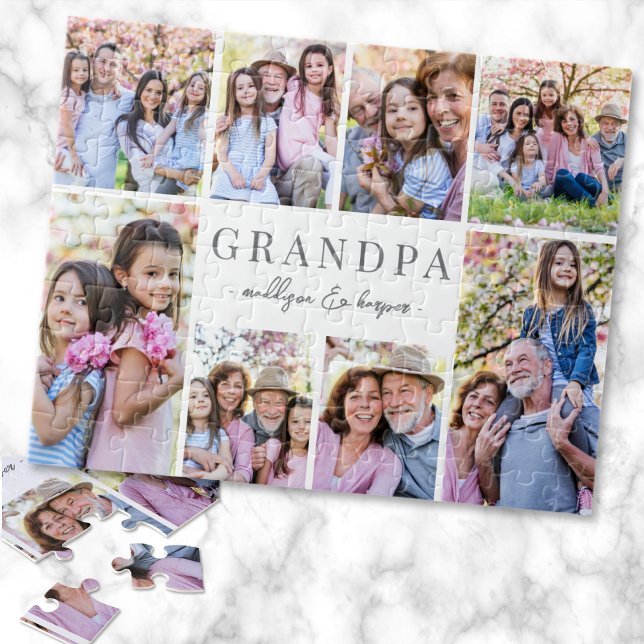 Quebra-cabeça Colagem de Fotos do Avô Simples (Simple Grandpa Photo Collage jigsaw puzzle)
