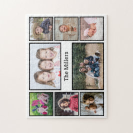 Quebra-cabeça Colagem de Fotos do Nome da Família Personalizada 