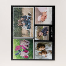 Colagem de Fotos do Nome da Família Personalizada 