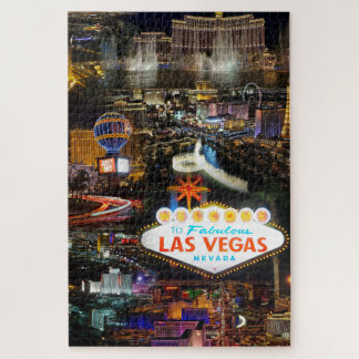 Quebra-cabeça Colagem de Fotos em Las Vegas Difícil Quebra-cabeç