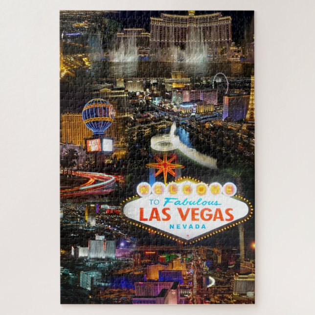 Quebra-cabeça Colagem de Fotos em Las Vegas Difícil Quebra-cabeç (Vertical)