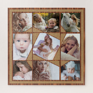 Quebra-cabeça Colagem de Fotos Familiares 9 Fotos Instagram Burl