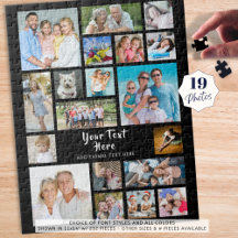 Colagem de Fotos Moderna 19 Preto Personalizado