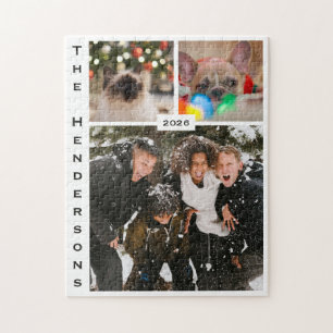 Quebra-cabeça Colagem de Fotos Moderna Simples com Fundo Branco