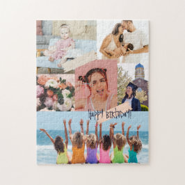 Quebra-cabeça Colagem de fotos modernas Feliz aniversário