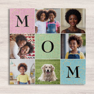 Quebra-cabeça Colagem de Fotos Personalizadas da Mamãe 6 Fotos Q