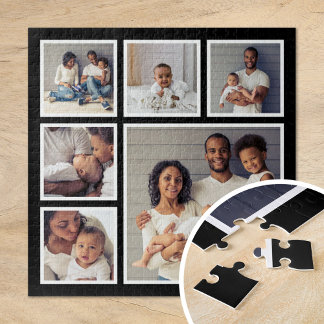 Quebra-cabeça Colagem de Fotos Quadrada da Família 6 Moderna