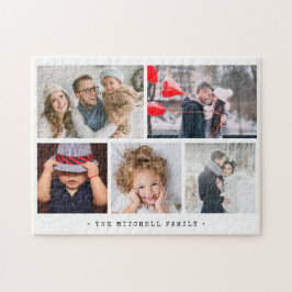 Quebra-cabeça Colagem de Fotos Simples e Moderna para a Família