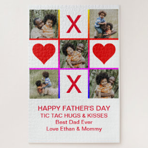 Quebra-cabeça Colagem de Fotos Tic Tac Toe Hugs Kisses Fathers L