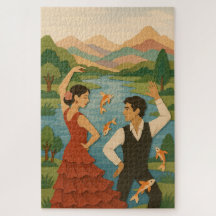 Colagem de Papel Flamenco Whimsical