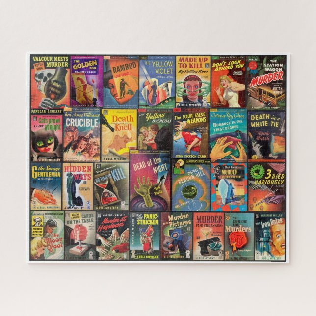 QUEBRA-CABEÇA COLAGEM DE PAPERBACK SENSACIONAL DE VINTAGEM (Horizontal)