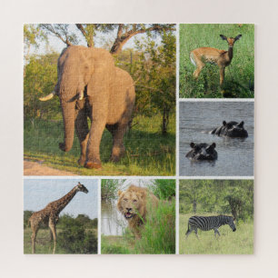 Quebra-cabeça colagem de safari africano