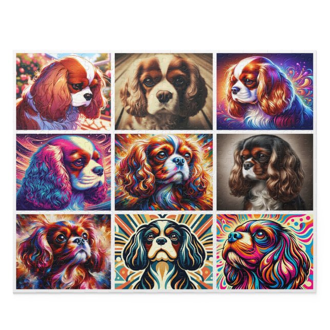 Quebra-cabeça Colagem do Cavalier King Charles Spa (Cavalier King Charles Spaniel Puzzle: Collage Comfort Spaniel Jigsaw)