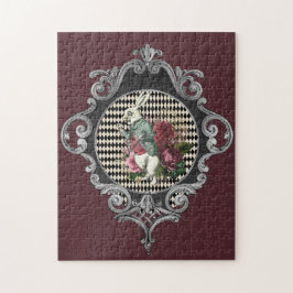 Quebra-cabeça Colagem do coelho branco da estrutura do rico