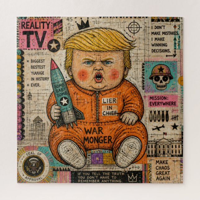 Quebra-cabeça Colagem do Presidente Infantil Engraçado (Vertical)
