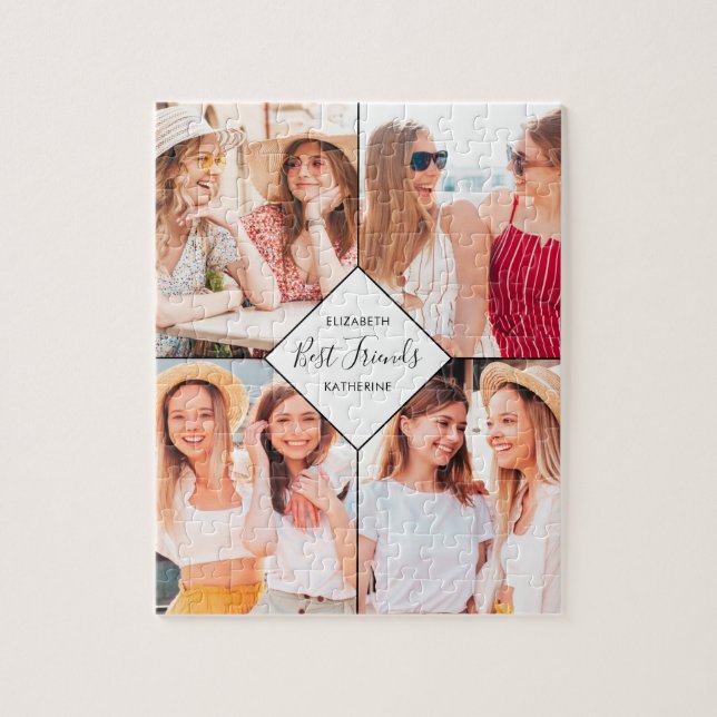 Quebra-cabeça Colagem Fotográfica de BFFs de Melhores Amigos (Vertical)