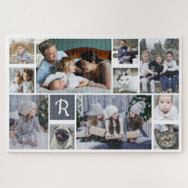 Quebra-cabeça Colagem Fotográfica Familiar Monogrammed White 11 