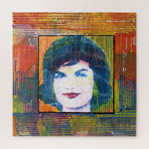 Quebra-cabeça Colagem Jackie Kennedy, coloração aquosa colorid
