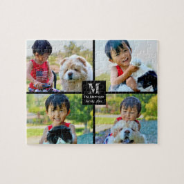 Quebra-cabeça Colagem Personalizada 4 Monograma de Fotografias