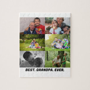 Quebra-cabeça Colagem personalizada do Melhor Avô de 6 Fotos