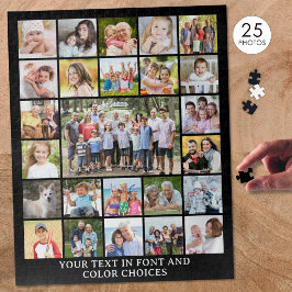 Quebra-cabeça Colagem Personalizada Simples de 25 Fotos