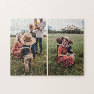 Quebra-cabeça Colagem Simples Com 2 Fotos de Família