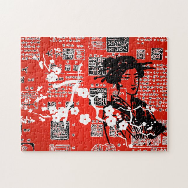 Quebra-cabeça Colagem Vintage Asiática (Horizontal)