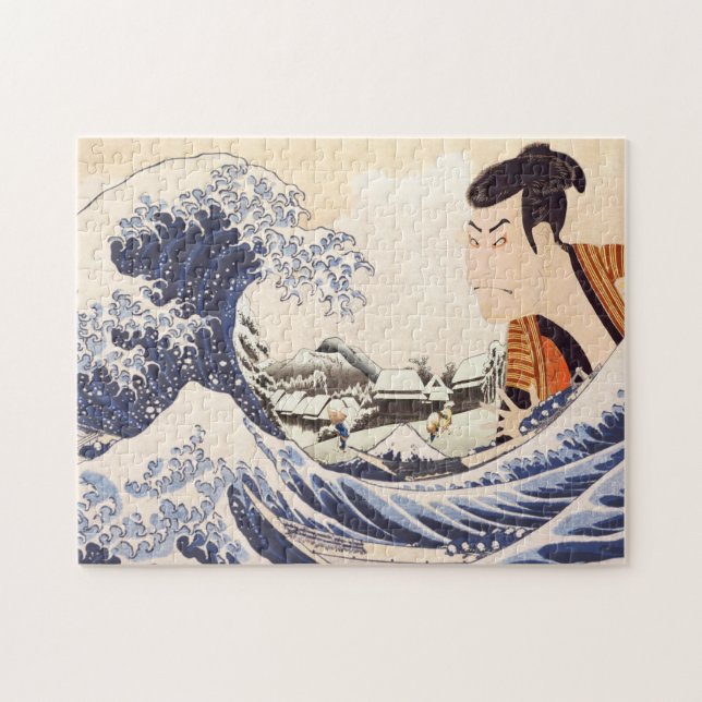 Quebra-cabeça Colagens Ukiyoe da Onda do Excelente (Horizontal)