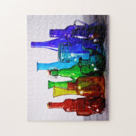 Quebra-cabeça Coleção Colorida De Frascos De Vidro Arco-Íris