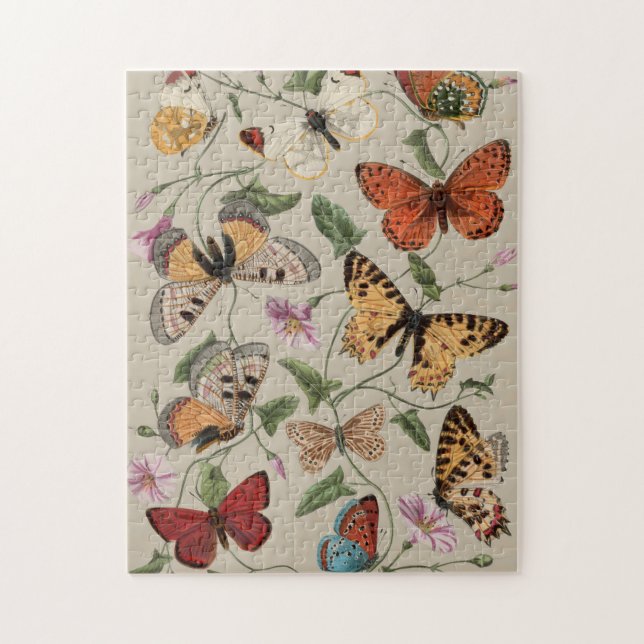 Quebra-cabeça Coleção de Desenhos de Mariposa Borboleta Natureza (Vertical)