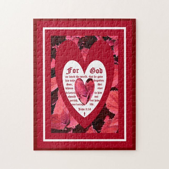 Quebra-cabeça Coleus Close com John 3:16 (Vertical)