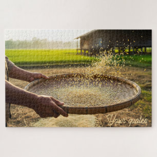Quebra-cabeça Colheita de Grãos, Campo de Arroz