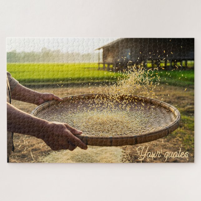 Quebra-cabeça Colheita de Grãos, Campo de Arroz (Horizontal)