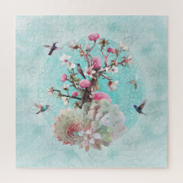 QUEBRA-CABEÇA COLIBRI FLORAL