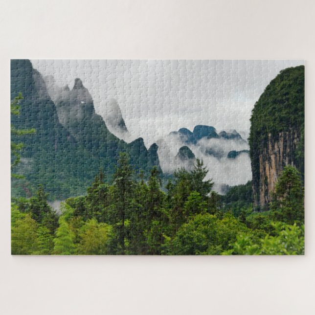 Quebra-cabeça Colinas de Calcário | Yangshuo, Guangxi, China (Horizontal)