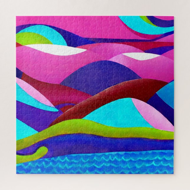 Quebra-cabeça Colinas oceânicas coloridas (Vertical)