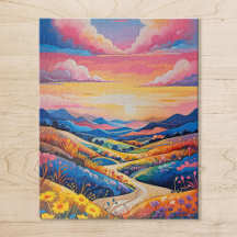Colinas Rolantes Vibrantes Pintura de Girassol