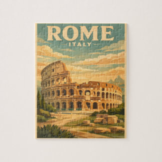 Quebra-cabeça Coliseu Roma Itália Cartão Postal de Viagem Vintag