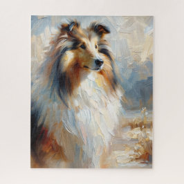 Quebra-cabeça Collie Dog Portraing Painting