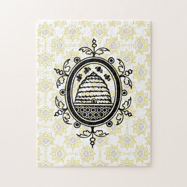 Quebra-cabeça Colmeia de Abelhas Amarela e Preta (Vertical)