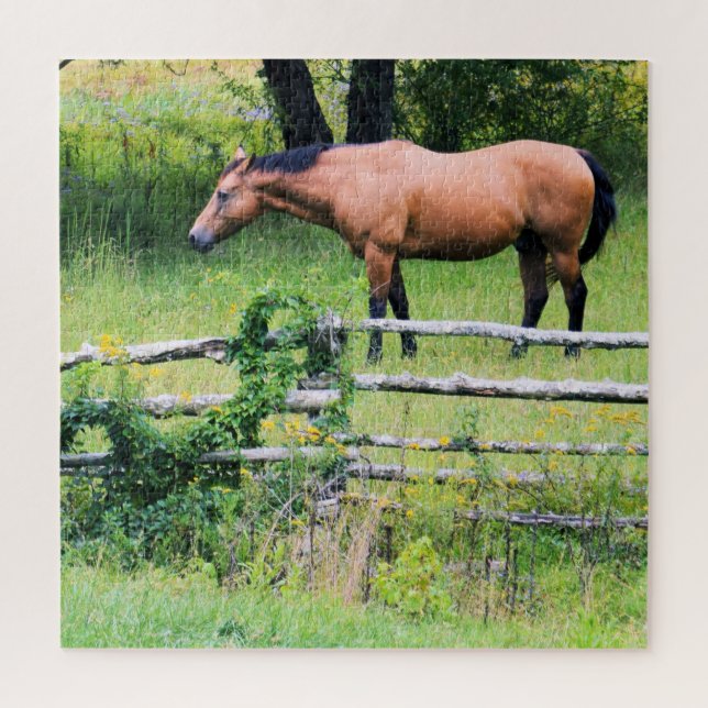 Quebra-cabeça Coloque mais - Preocupe-se menos - Ranch de Cavalo (Vertical)