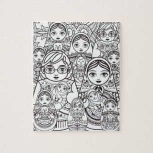 Quebra-cabeça Coloração de Bonecas Eslavas e Eslavas